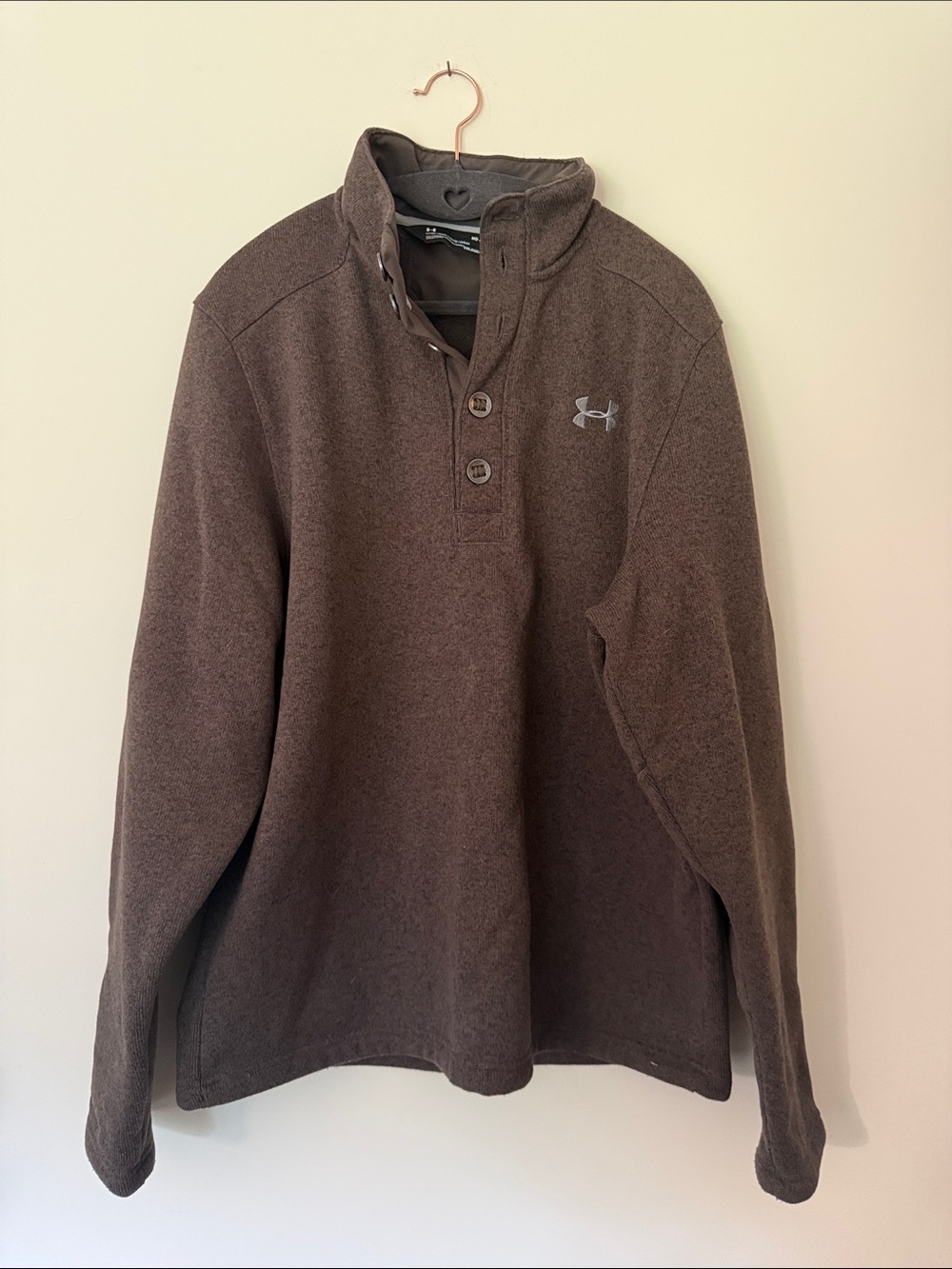 Under Armour Brown Fleece Quarter-Placket Pullover